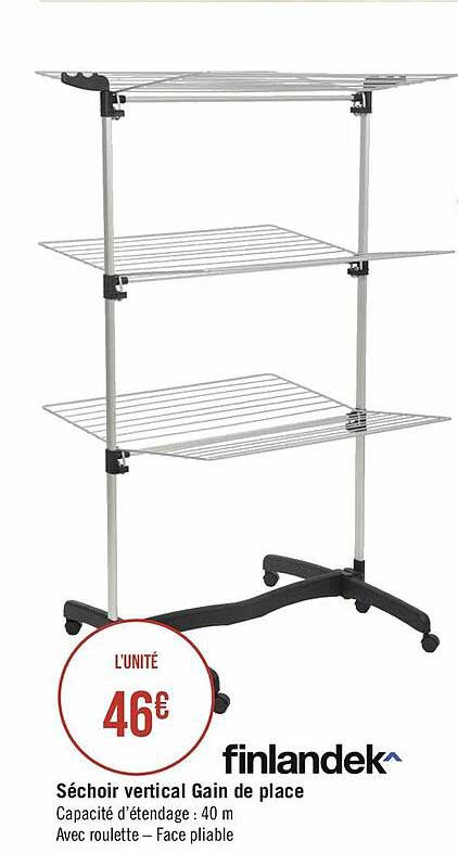 Séchoir Vertical Gain De Place Finlandek^