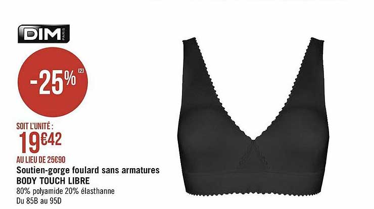 soutien-gorge foulard sans armatures body touch libre