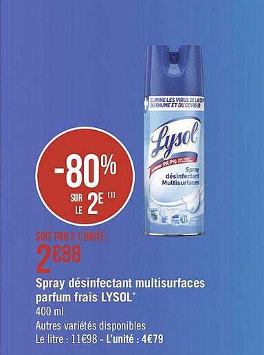 Spray Désinfectant Multisurfaces Parfum Frais Lysol