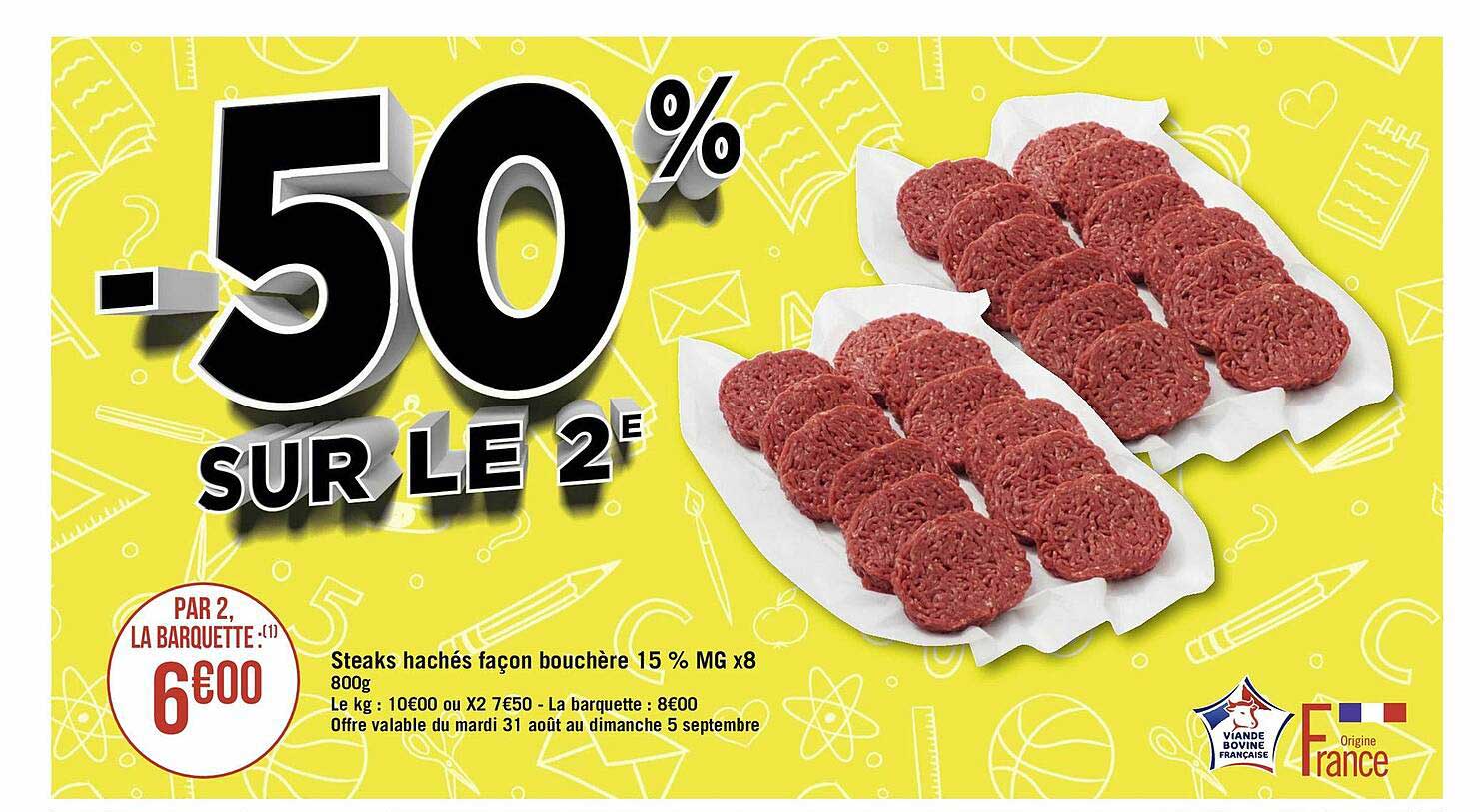 steaks hachés façon bouchère 15% mg x8