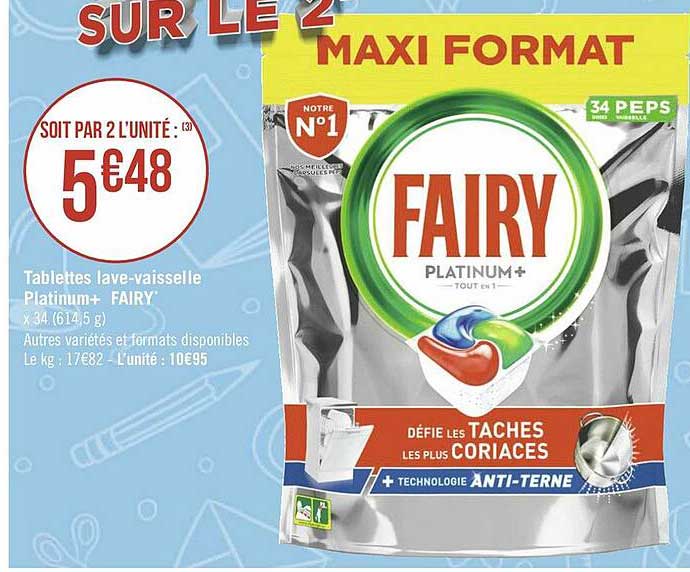 Tablettes Lave-vaisselle Platinum+ Fairy