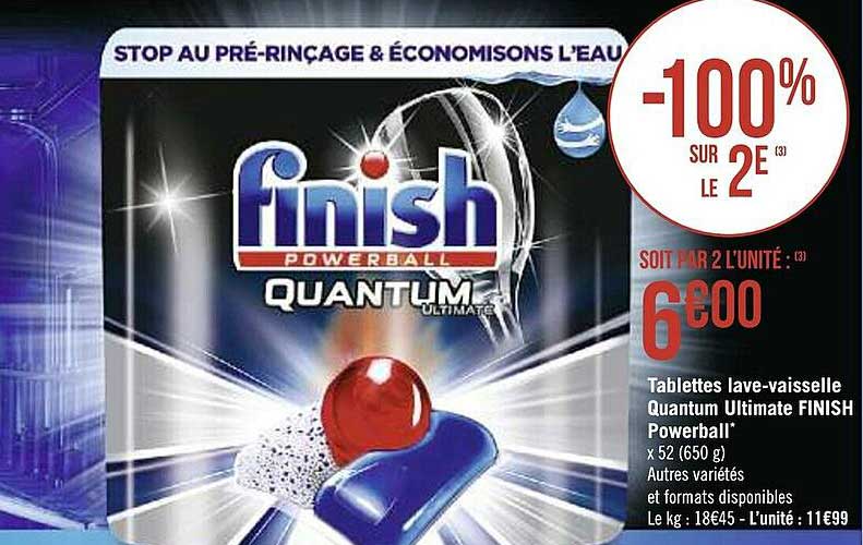 tablettes lave-vaisselle quantum ultimate finish powerball