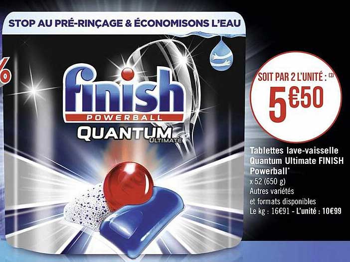 tablettes lave-vaisselle quantum ultimate finish powerball