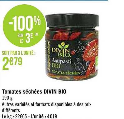 tomates séchées divin bio