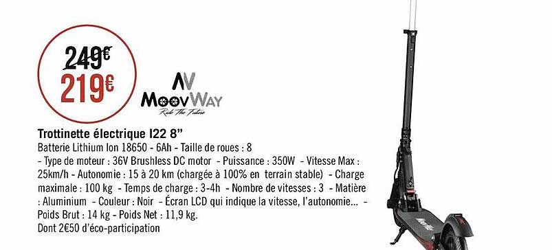 trottinette électrique i22 8" av moov way