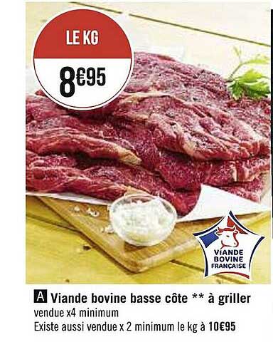 Viande Bovine Basse Côte à Griller