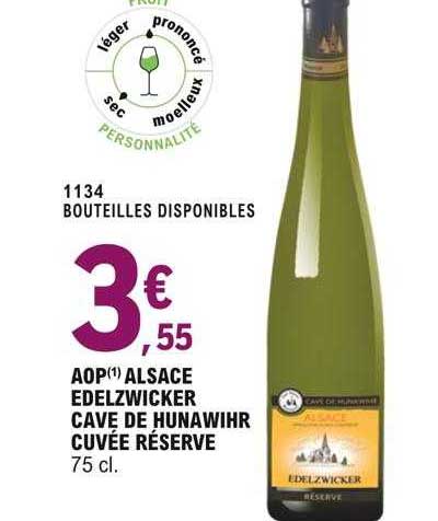 aop alsace edelzwicker cave de hunawihr cuvée réserve