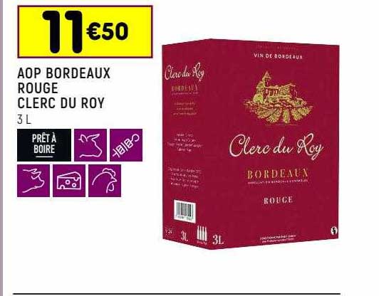 aop bordeaux rouge clerc du roy