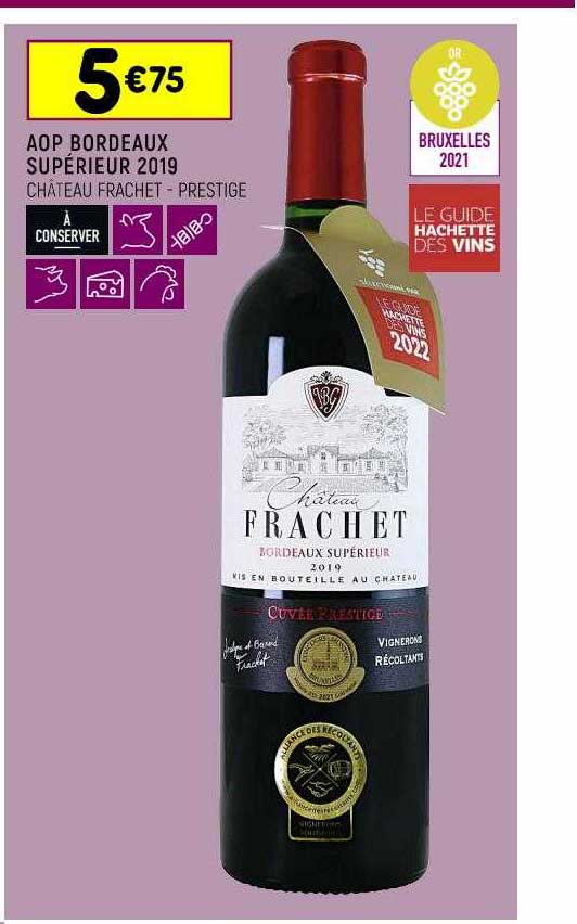 aop bordeaux supérieur 2019 château frachet prestige