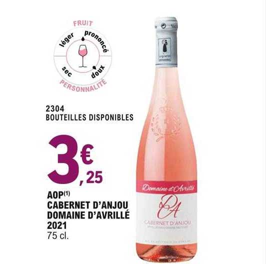 aop cabernet d'anjou domaine d'avrillé 2021