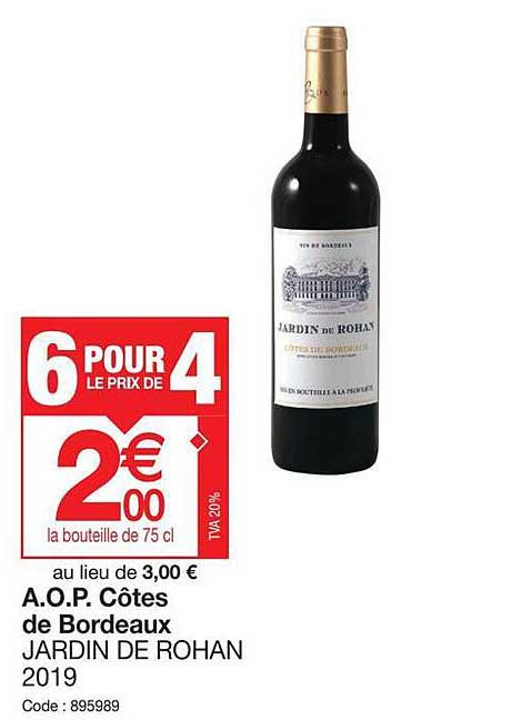 aop côtes de bordeaux jardin de rohan