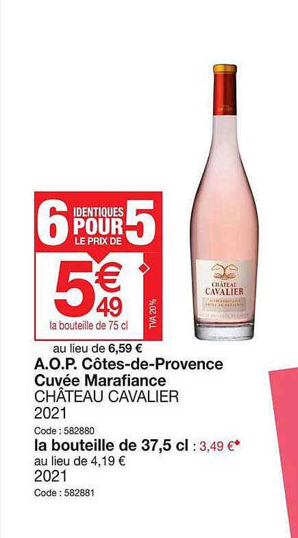 aop côtes-de-provence cuvée marafiance château cavalier 2021