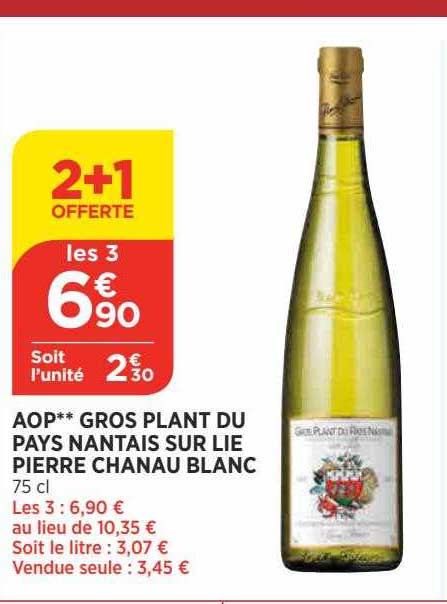aop gros plant du pays nantais sur lie pierre chanau blanc