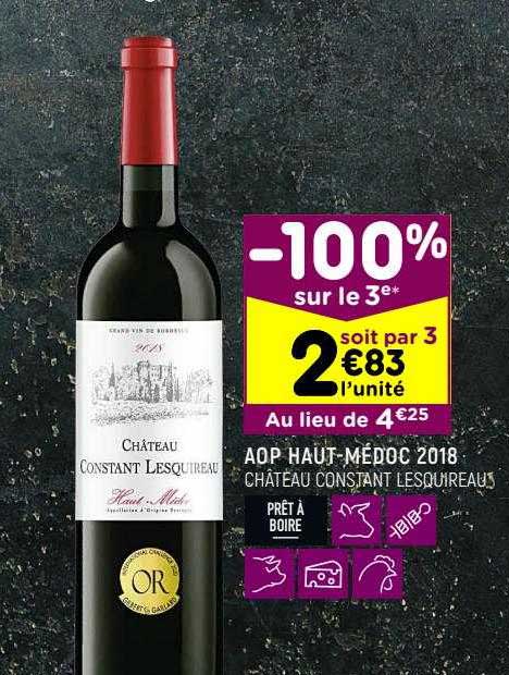 aop haut-médoc 2018 100% sur le 3e