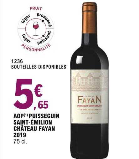 aop puisseguin saint-émilion château fayan 2019