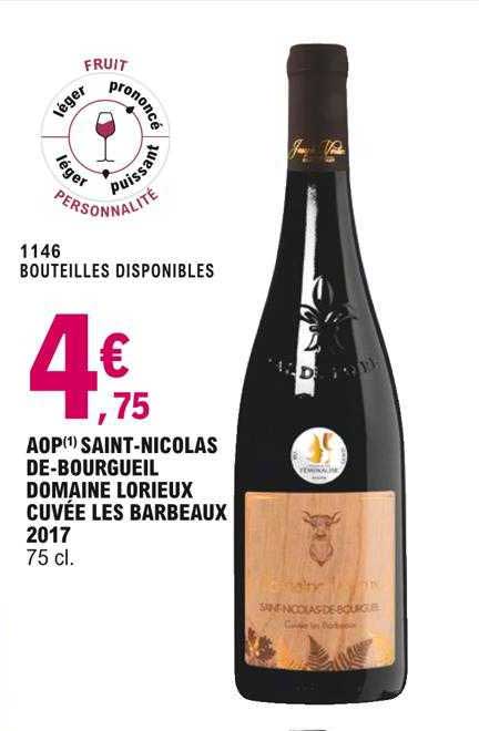 aop saint-nicolas de-bourgueil domaine lorieux cuvée les barbeaux 2017