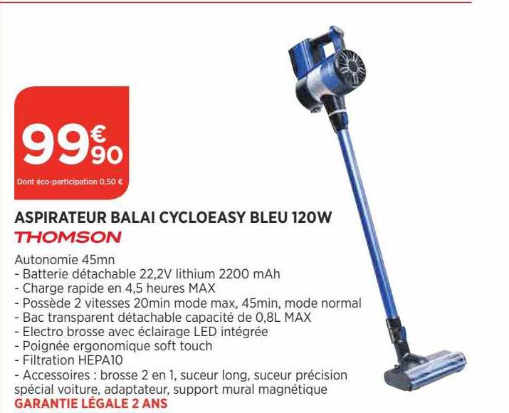 Aspirateur Balai Cycloeasy Bleu 120 W Thomson