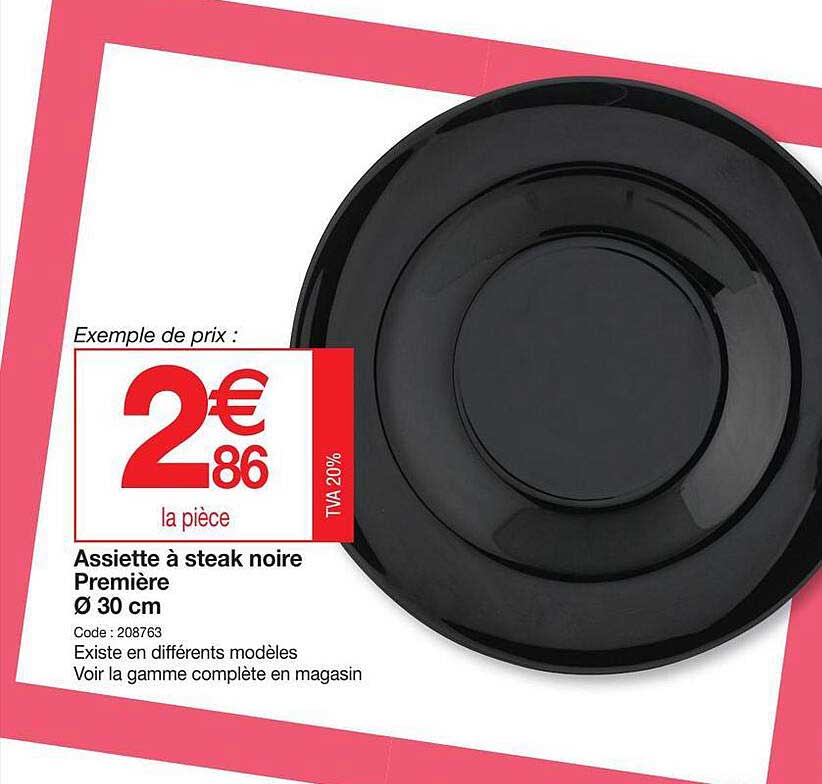 Assiette à Steak Noire Première ø 30 Cm