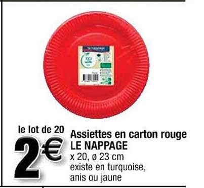 assiettes en carton rouge le nappage
