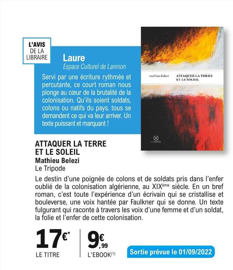 attaquer la terre et le soleil mathieu belezi le tripode*