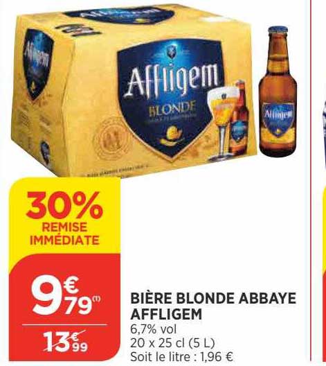 Bière Blonde Abbaye Affligem