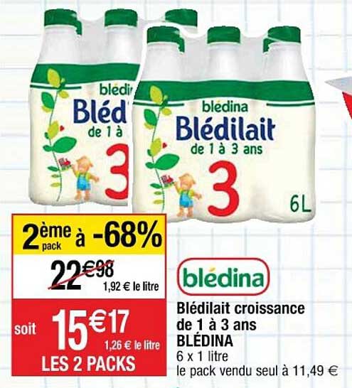blédina blédilait croissance de 1 à 3 ans