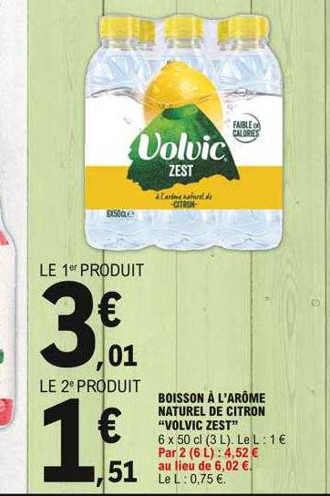 boisson à l'arôme naturel de citron volvic zest