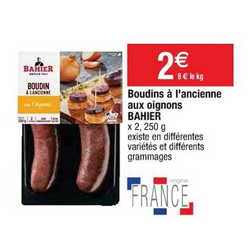 Boudins à L'ancienne Aux Oignons Bahier
