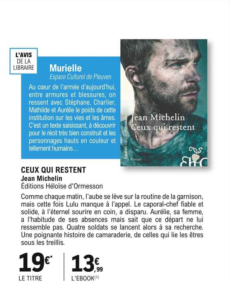 ceux qui restent jean michelin éditions héloïse d'ormesson