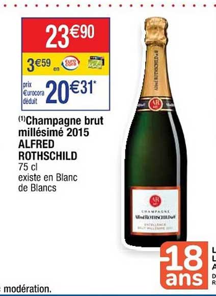 champagne brut millésimé 2015 alfred rothschild