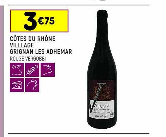 côtes du rhône village grignan les adhemar rouge vergobbi