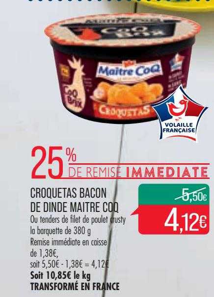 croquetas bacon de dinde maître coq