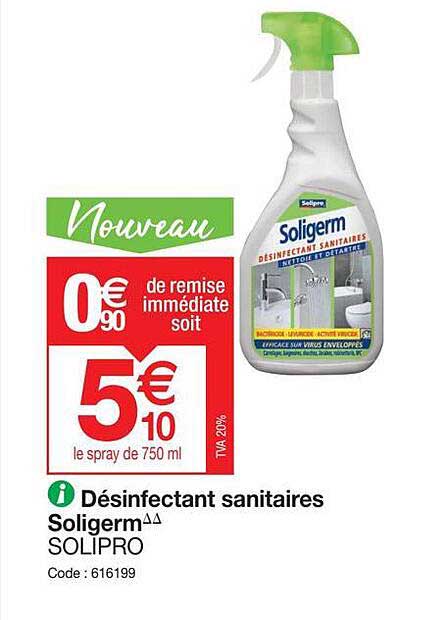 désinfectant sanitaires soligerm solipro