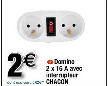 domino 2x16a avec interrupter chacon
