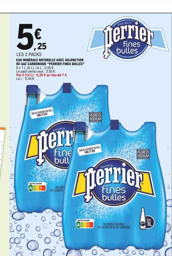 Eau Minérale Naturelle Avec Adjonction De Gas Carbonique Perrier Fines Bulles