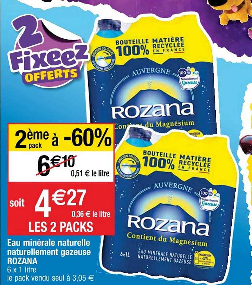 eau minérale naturelle naturellement gazeuse rozana