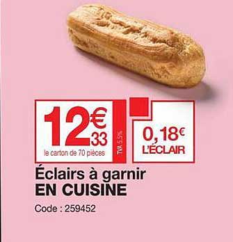éclairs à garnir en cuisine