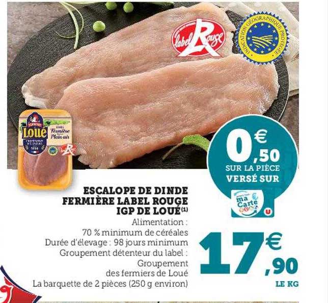 Escalope De Dinde Fermière Label Rouge Igp De Loué