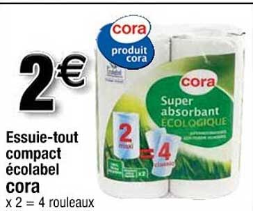 essuie-tout compact écolabel cora