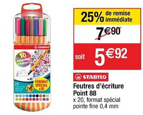 feutres d'écriture point 88 stabilo