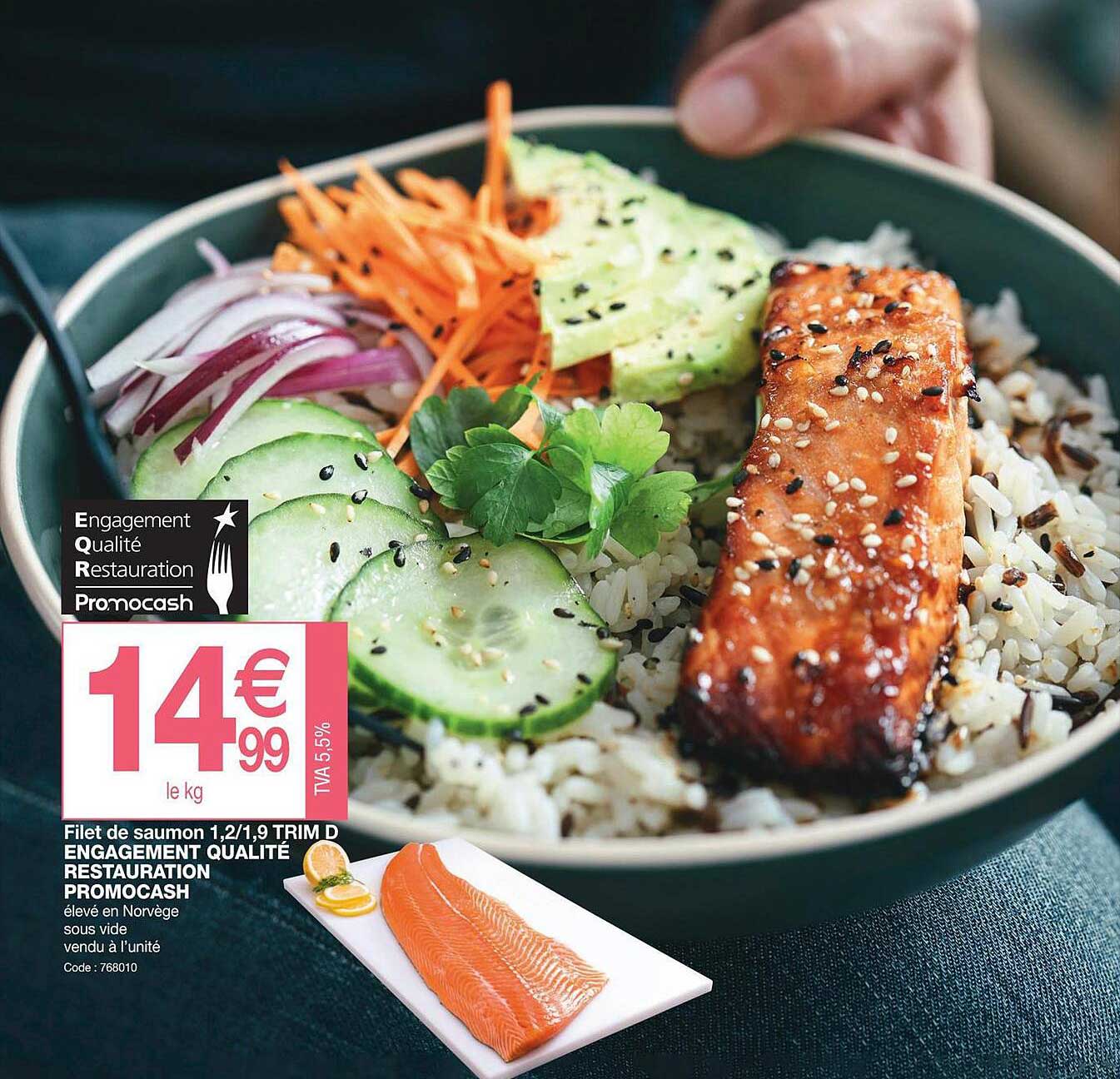 filet de saumon 1,2 ou 1,9 trim o engagement qualité restauration promocash