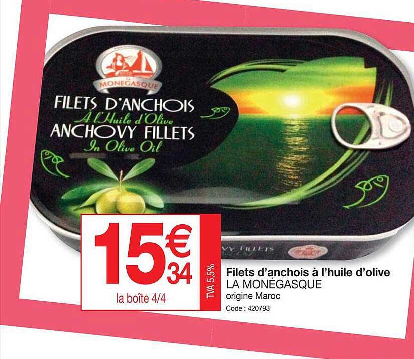 filets d'anchois à l'huile d'olive la monégasque