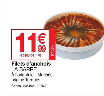 filets d'anchois la barre