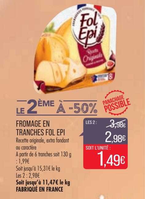 fromage en tranches fol epi