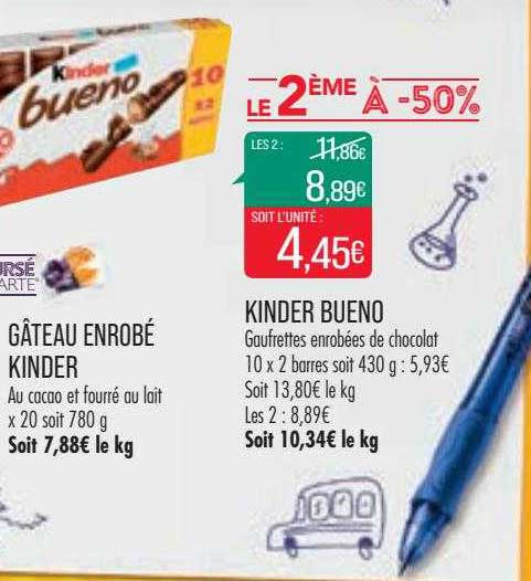 gâteau enrobé kinder, kinder bueno