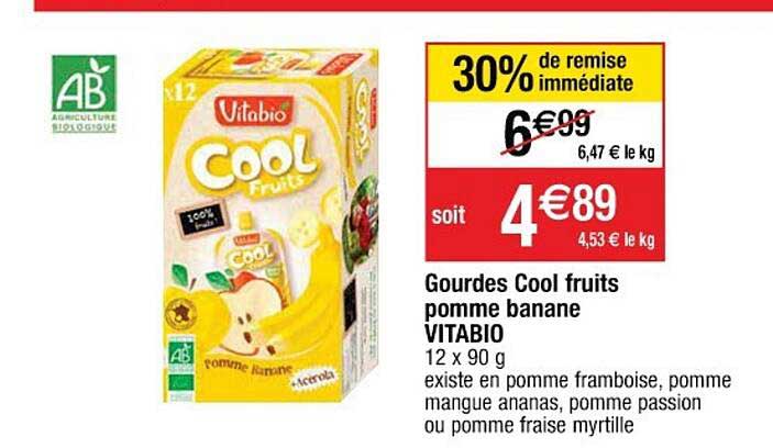 Gourdes Cool Fruits Pomme Banane Vitabio