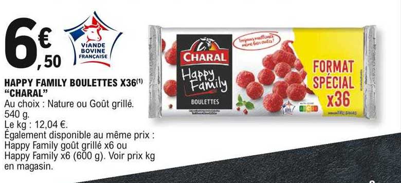 happy family boulettes x36 "charal"