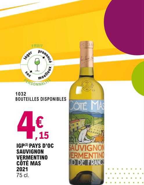 Igp Pays D'oc Sauvignon Vermentino Côté Mas 2021