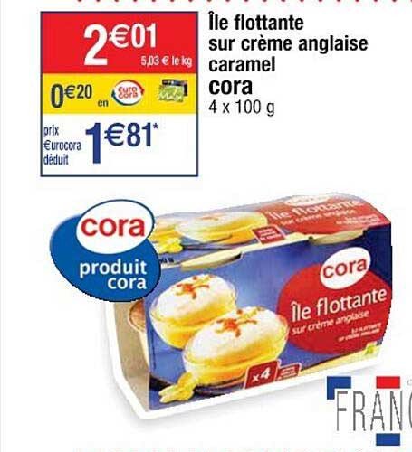 île Flottante Sur Crème Anglaise Caramel Cora