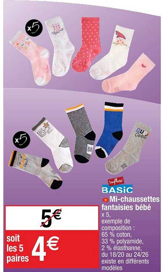 influx basic mi-chaussettes fantaisies bébé